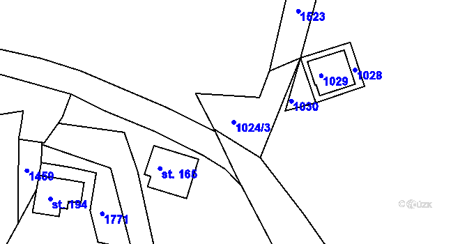 Parcela st. 1024/3 v KÚ Níhov, Katastrální mapa