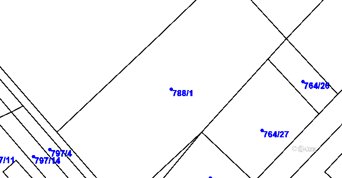 Parcela st. 788/1 v KÚ Níhov, Katastrální mapa