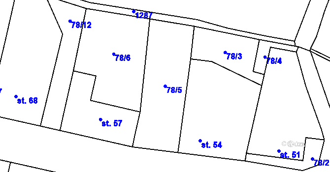 Parcela st. 78/5 v KÚ Níhov, Katastrální mapa