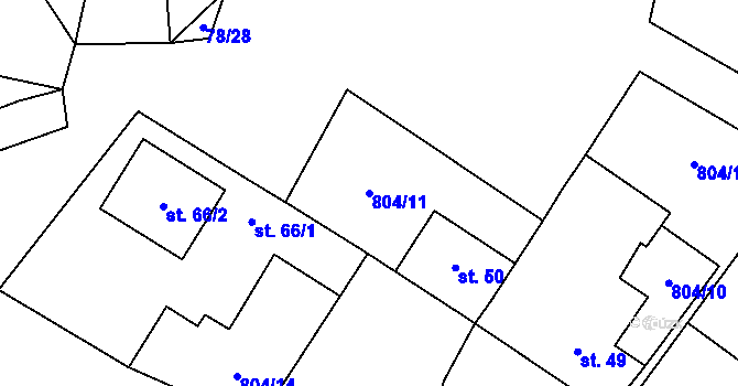 Parcela st. 804/11 v KÚ Níhov, Katastrální mapa