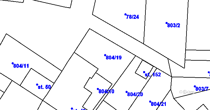 Parcela st. 804/19 v KÚ Níhov, Katastrální mapa
