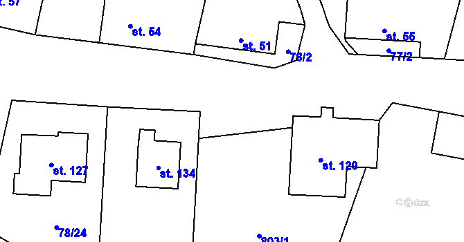 Parcela st. 804/24 v KÚ Níhov, Katastrální mapa