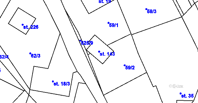 Parcela st. 143 v KÚ Níhov, Katastrální mapa