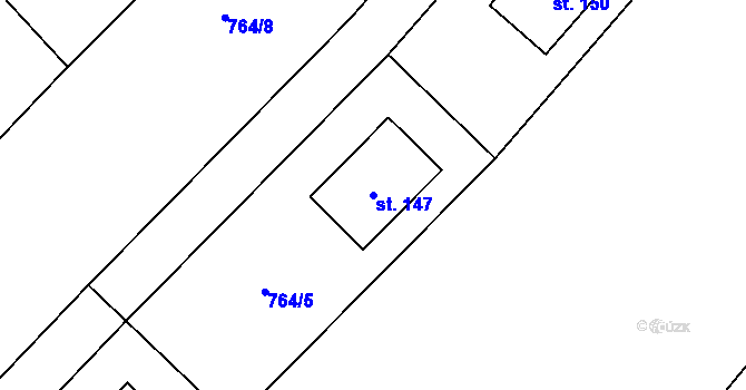 Parcela st. 147 v KÚ Níhov, Katastrální mapa