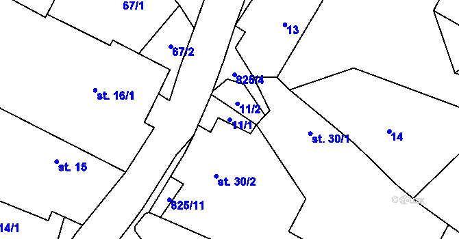 Parcela st. 11/1 v KÚ Níhov, Katastrální mapa