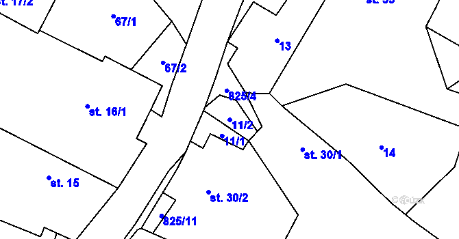 Parcela st. 11/2 v KÚ Níhov, Katastrální mapa