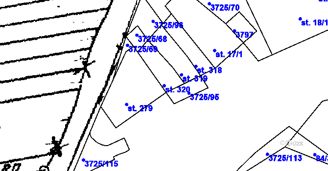 Parcela st. 320 v KÚ Nikolčice, Katastrální mapa