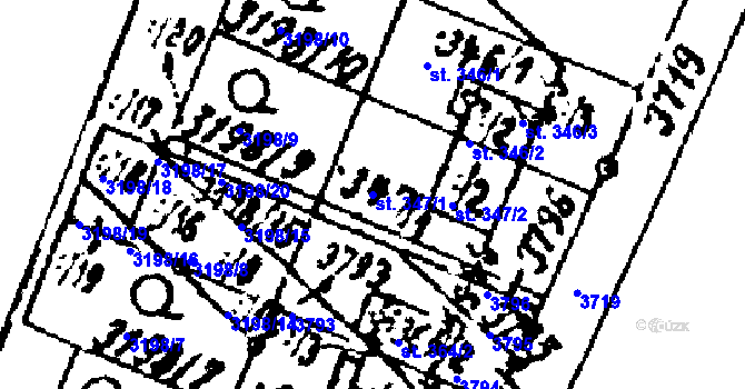 Parcela st. 347/1 v KÚ Nikolčice, Katastrální mapa