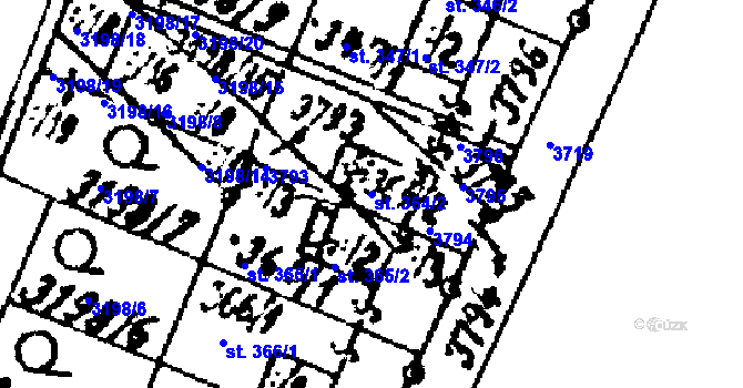 Parcela st. 364/2 v KÚ Nikolčice, Katastrální mapa