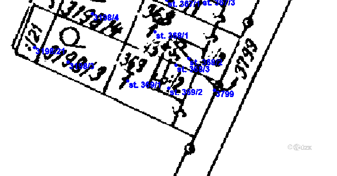 Parcela st. 369/2 v KÚ Nikolčice, Katastrální mapa