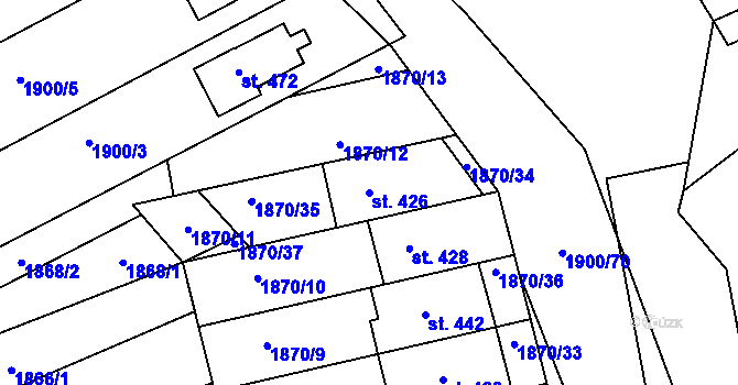 Parcela st. 426 v KÚ Nikolčice, Katastrální mapa