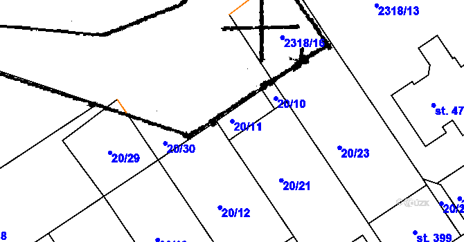 Parcela st. 20/11 v KÚ Nikolčice, Katastrální mapa