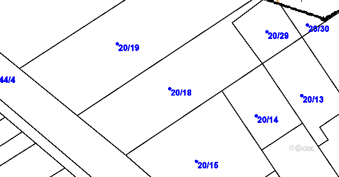 Parcela st. 20/18 v KÚ Nikolčice, Katastrální mapa