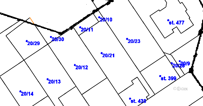 Parcela st. 20/21 v KÚ Nikolčice, Katastrální mapa