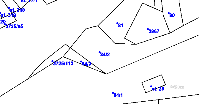 Parcela st. 84/2 v KÚ Nikolčice, Katastrální mapa