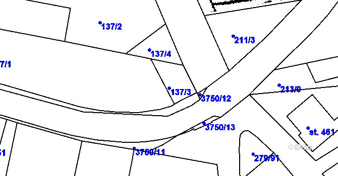 Parcela st. 137/3 v KÚ Nikolčice, Katastrální mapa