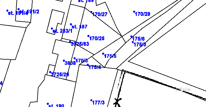 Parcela st. 175/5 v KÚ Nikolčice, Katastrální mapa