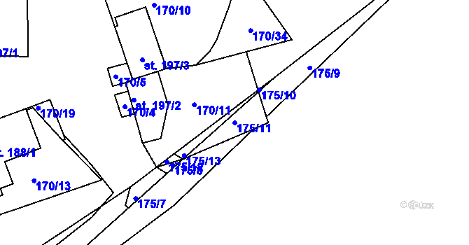 Parcela st. 175/11 v KÚ Nikolčice, Katastrální mapa