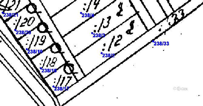Parcela st. 238/2 v KÚ Nikolčice, Katastrální mapa