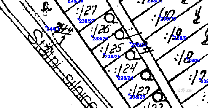 Parcela st. 238/25 v KÚ Nikolčice, Katastrální mapa