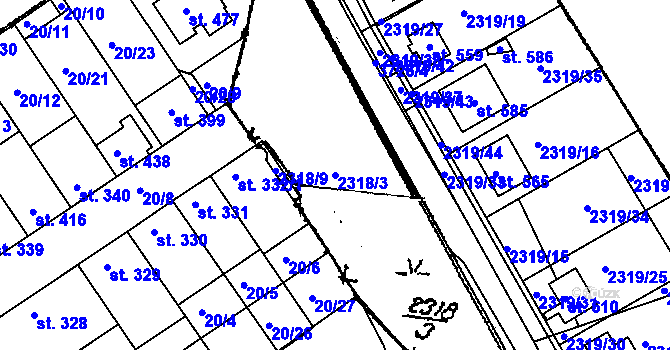 Parcela st. 2318/3 v KÚ Nikolčice, Katastrální mapa