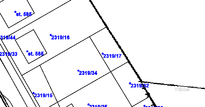 Parcela st. 2319/17 v KÚ Nikolčice, Katastrální mapa