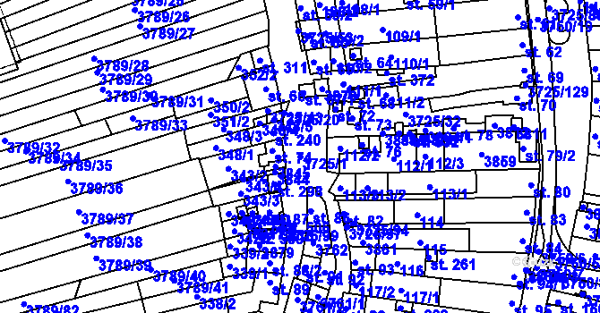 Parcela st. 3725/1 v KÚ Nikolčice, Katastrální mapa
