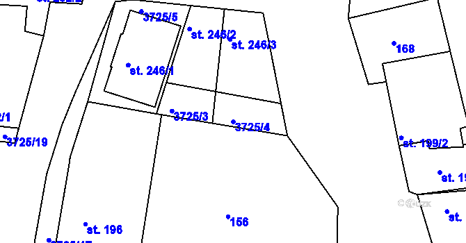 Parcela st. 3725/4 v KÚ Nikolčice, Katastrální mapa