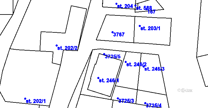 Parcela st. 3725/5 v KÚ Nikolčice, Katastrální mapa