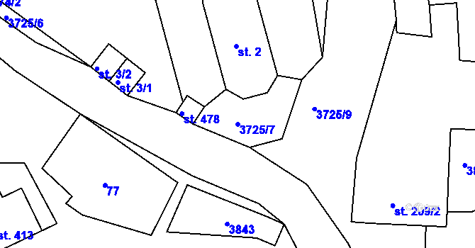 Parcela st. 3725/7 v KÚ Nikolčice, Katastrální mapa