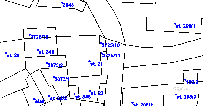 Parcela st. 3725/11 v KÚ Nikolčice, Katastrální mapa