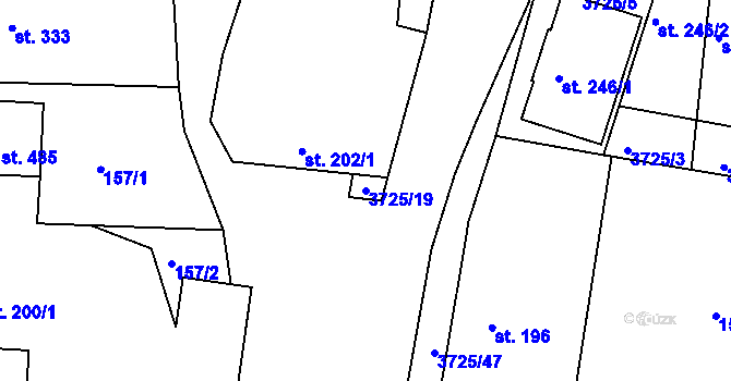 Parcela st. 3725/19 v KÚ Nikolčice, Katastrální mapa