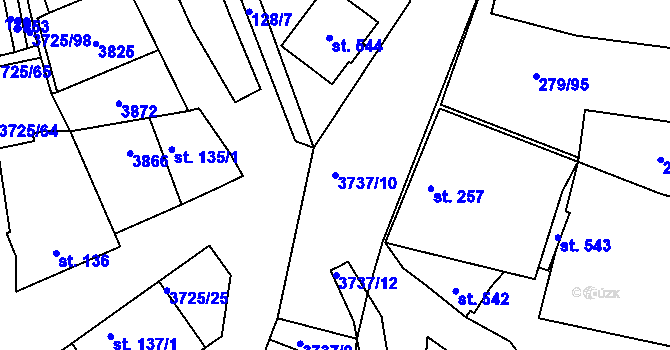 Parcela st. 3737/10 v KÚ Nikolčice, Katastrální mapa
