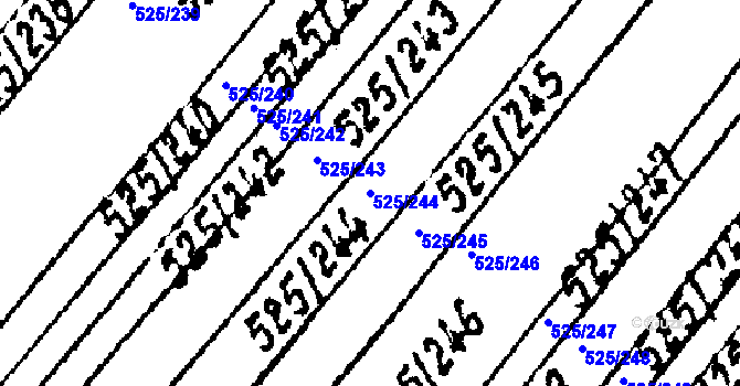 Parcela st. 525/244 v KÚ Nikolčice, Katastrální mapa