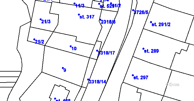 Parcela st. 2318/17 v KÚ Nikolčice, Katastrální mapa