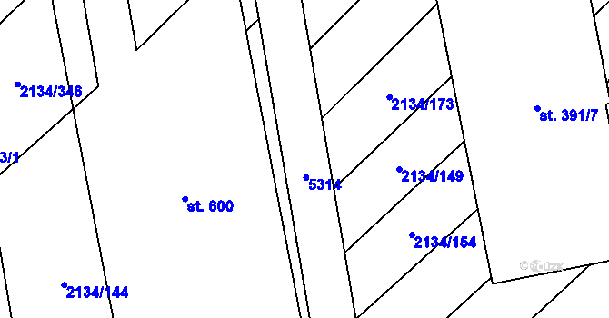 Parcela st. 384/5 v KÚ Nikolčice, Katastrální mapa