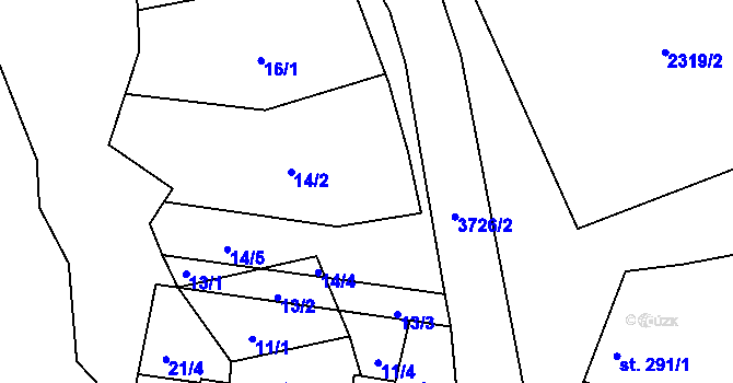 Parcela st. 14/5 v KÚ Nikolčice, Katastrální mapa