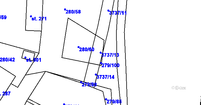 Parcela st. 3737/13 v KÚ Nikolčice, Katastrální mapa