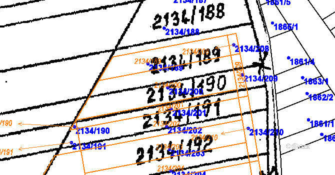 Parcela st. 2134/200 v KÚ Nikolčice, Katastrální mapa