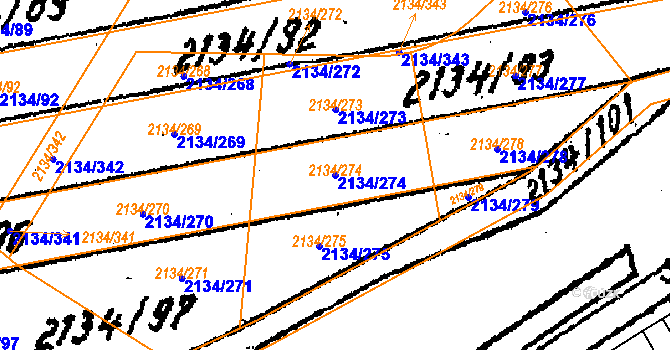 Parcela st. 2134/274 v KÚ Nikolčice, Katastrální mapa