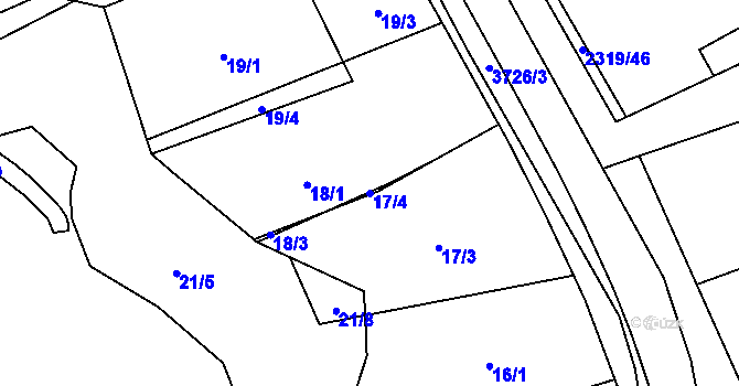 Parcela st. 17/4 v KÚ Nikolčice, Katastrální mapa