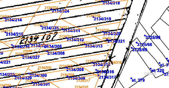 Parcela st. 2134/313 v KÚ Nikolčice, Katastrální mapa