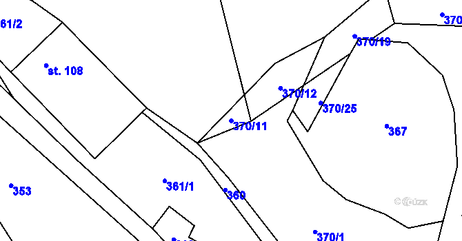 Parcela st. 370/11 v KÚ Níkovice, Katastrální mapa