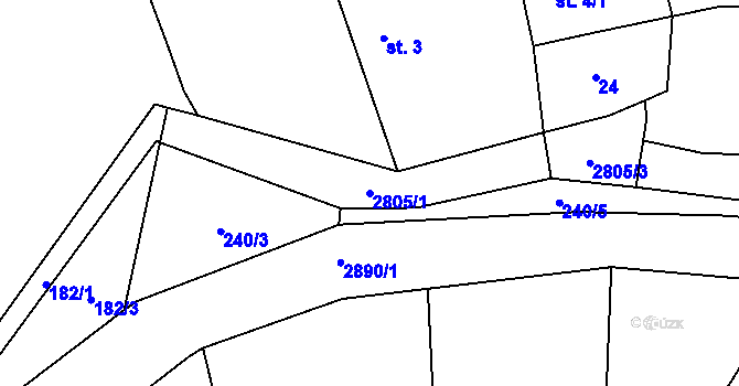 Parcela st. 2805/1 v KÚ Níkovice, Katastrální mapa