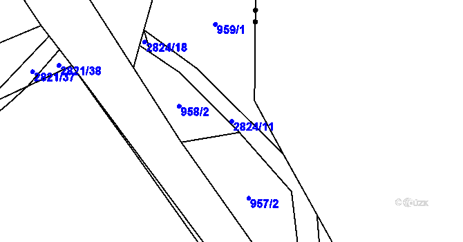 Parcela st. 2824/11 v KÚ Níkovice, Katastrální mapa