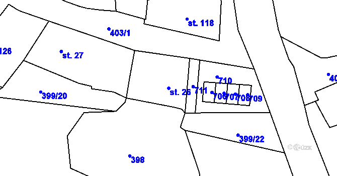 Parcela st. 26 v KÚ Niměřice, Katastrální mapa