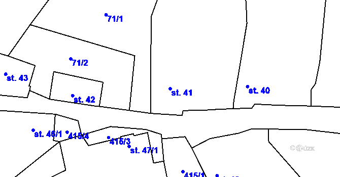 Parcela st. 41 v KÚ Niměřice, Katastrální mapa
