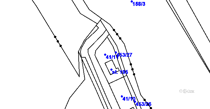 Parcela st. 41/11 v KÚ Niměřice, Katastrální mapa