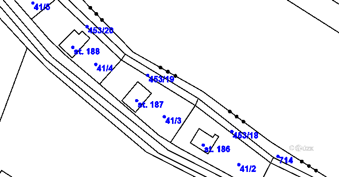 Parcela st. 453 v KÚ Niměřice, Katastrální mapa