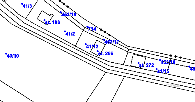Parcela st. 266 v KÚ Niměřice, Katastrální mapa